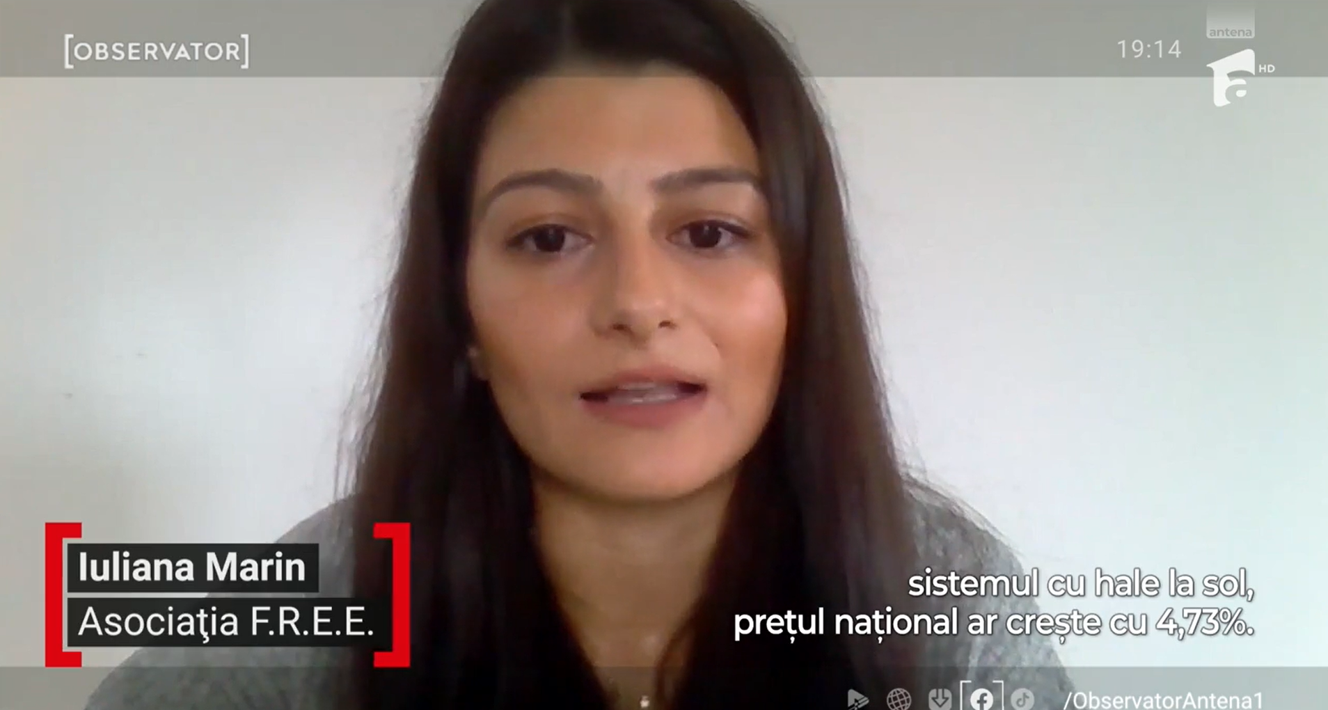 Iuliana Marin (F.R.E.E) la Observator Antena 1