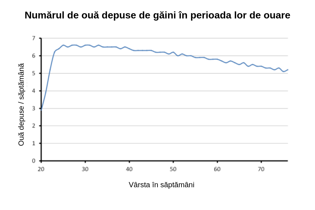 Grafic cu producția de ouă pe săptămână